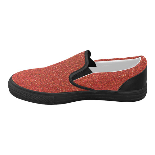 Sparkles Red Glitter Women's Slip-on Canvas Shoes (Model 019)