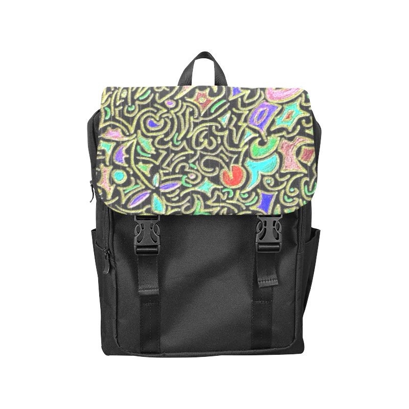 Wacky Retro Swirl Abrstact Casual Shoulders Backpack (Model 1623)