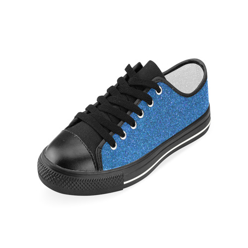 Sparkles Light Blue Glitter Women's Classic Canvas Shoes (Model 018)