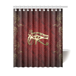 The all seeing eye in gold and red Shower Curtain 60"x72"