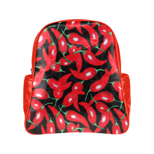 red hottt chili peppers Multi-Pockets Backpack (Model 1636)