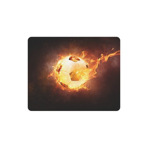 SPORT Football Soccer, Ball under Fire Rectangle Mousepad