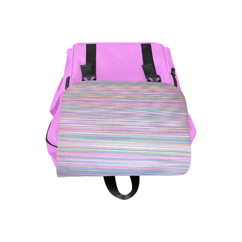 Broken Flat Screen TV Rainbow Stripe Casual Shoulders Backpack (Model 1623)