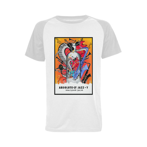 Absolut Jazz Art Shirt Music Theme Art Print Men's Raglan T-shirt Big Size (USA Size) (Model T11)