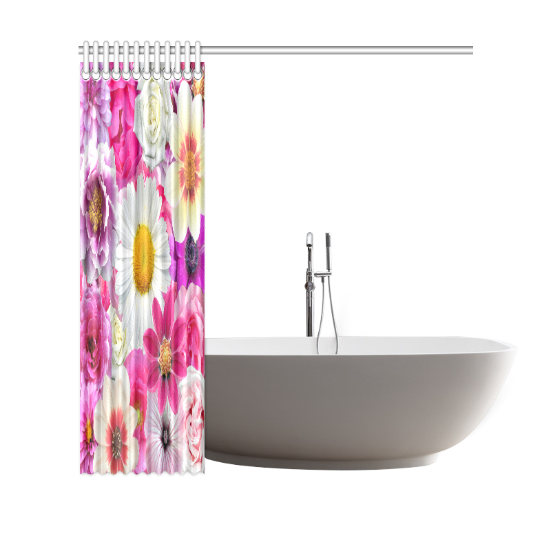 Pink flowers_ Gloria Sanchez1 Shower Curtain 69"x70"