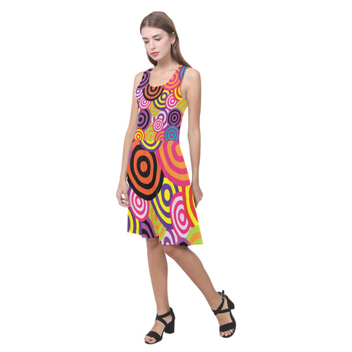 Colorful Retro Circles Atalanta Casual Sundress(Model D04)