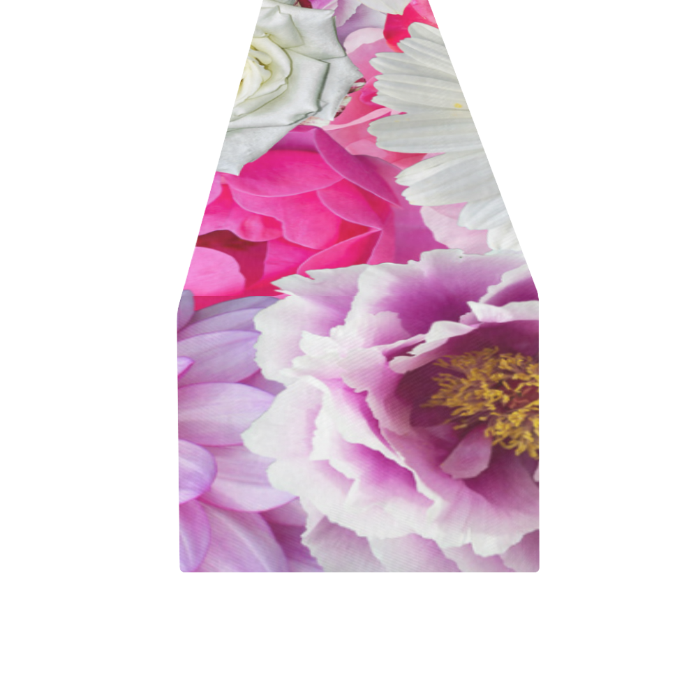 Pink flowers_ Gloria Sanchez1 Table Runner 16x72 inch