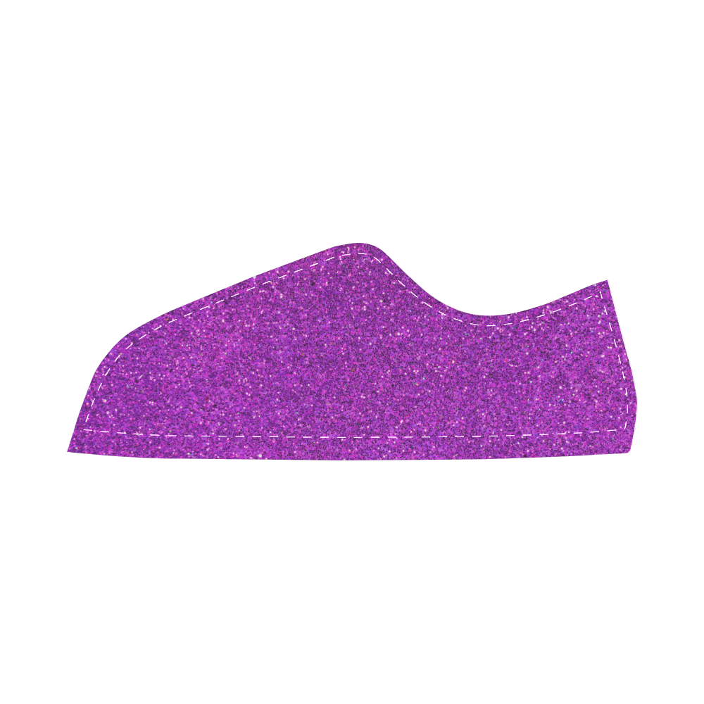 Sparkles Purple Glitter Canvas Shoes for Women/Large Size (Model 016)