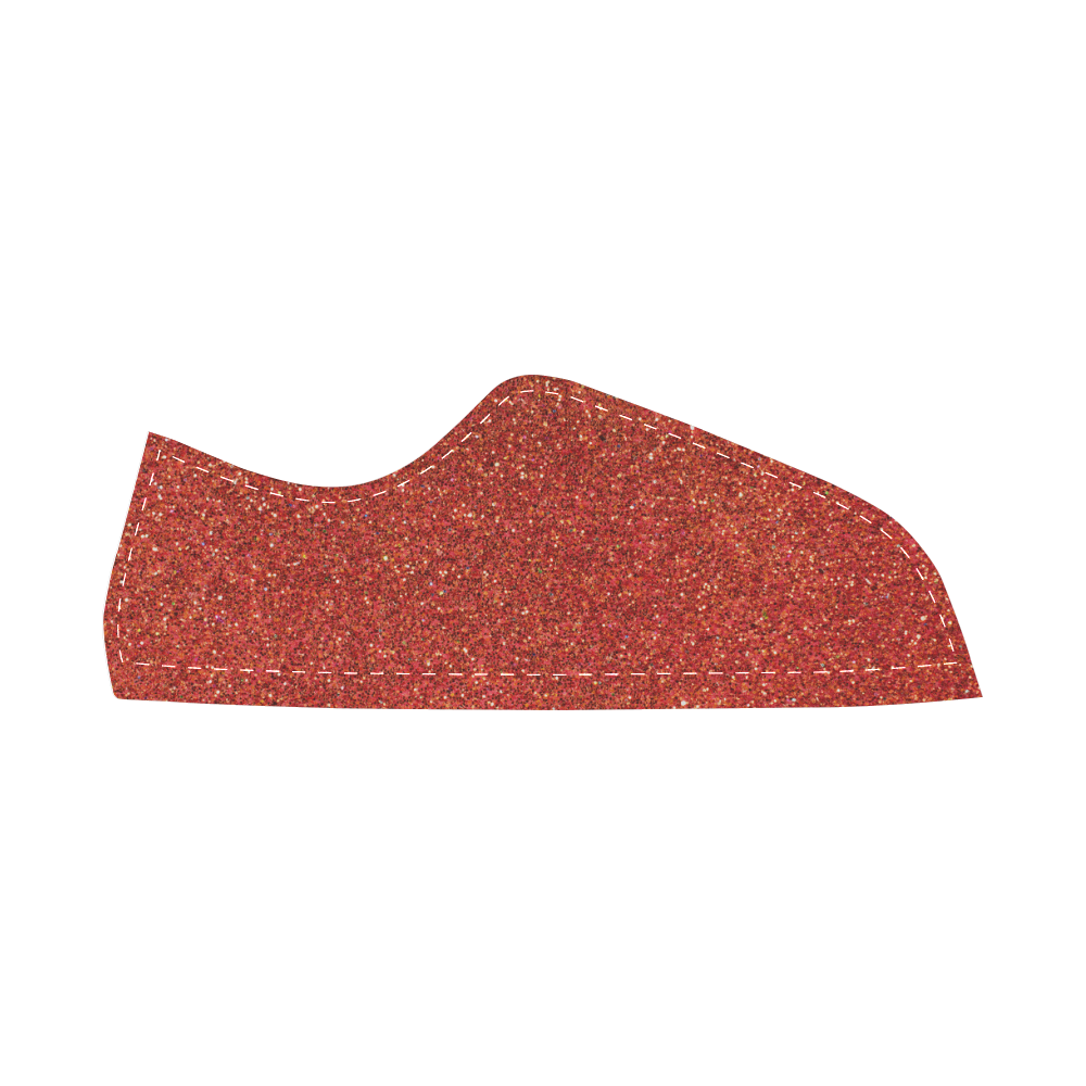 Sparkles Red Glitter Canvas Shoes for Women/Large Size (Model 016)