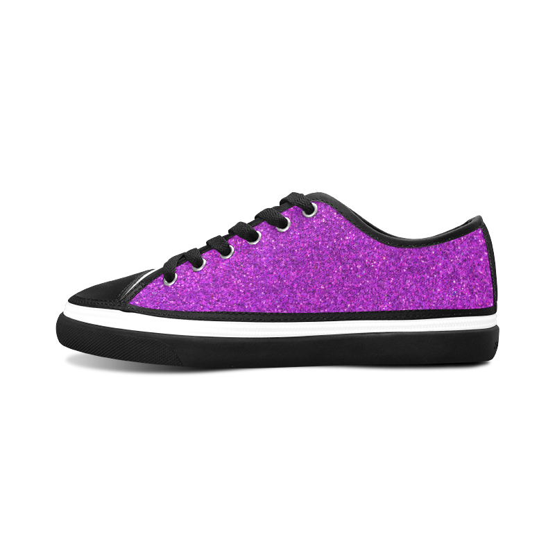 Sparkles Purple Glitter Women's Canvas Zipper Shoes (Model 001)