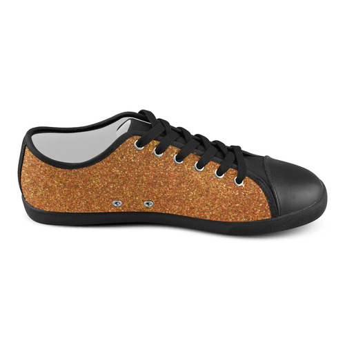 Sparkles Gold Glitter Women's Canvas Shoes (Model 016)
