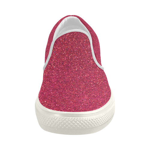 Sparkles Pink Glitter Women's Slip-on Canvas Shoes (Model 019)