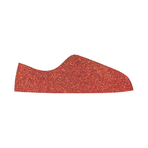 Sparkles Red Glitter Women's Canvas Zipper Shoes/Large Size (Model 001)