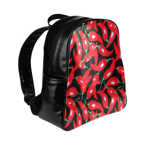 red hottt chili peppers Multi-Pockets Backpack (Model 1636)