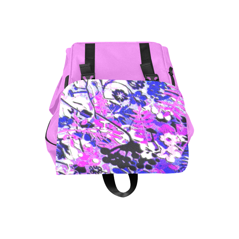 Wacky Retro Floral Abstract Casual Shoulders Backpack (Model 1623)