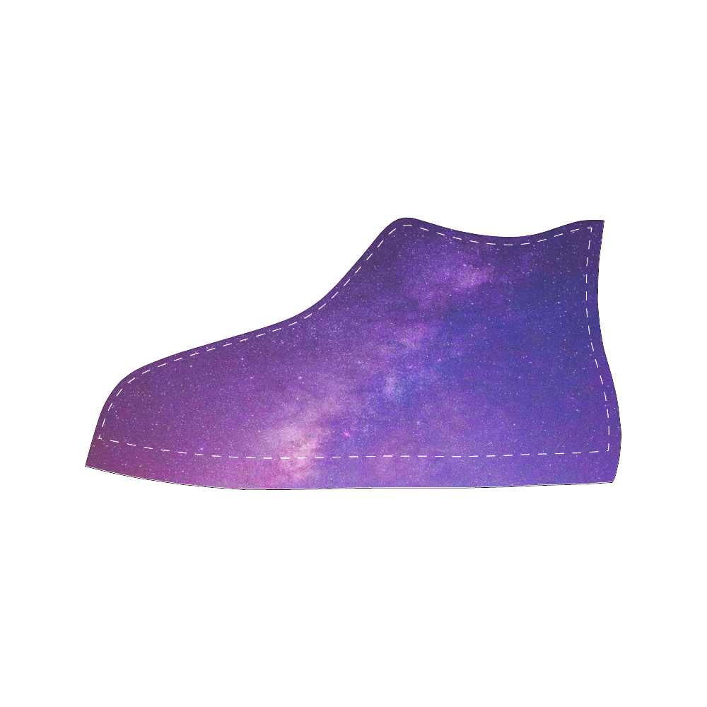 Purple Blue Starry Night Sky Men’s Classic High Top Canvas Shoes /Large Size (Model 017)