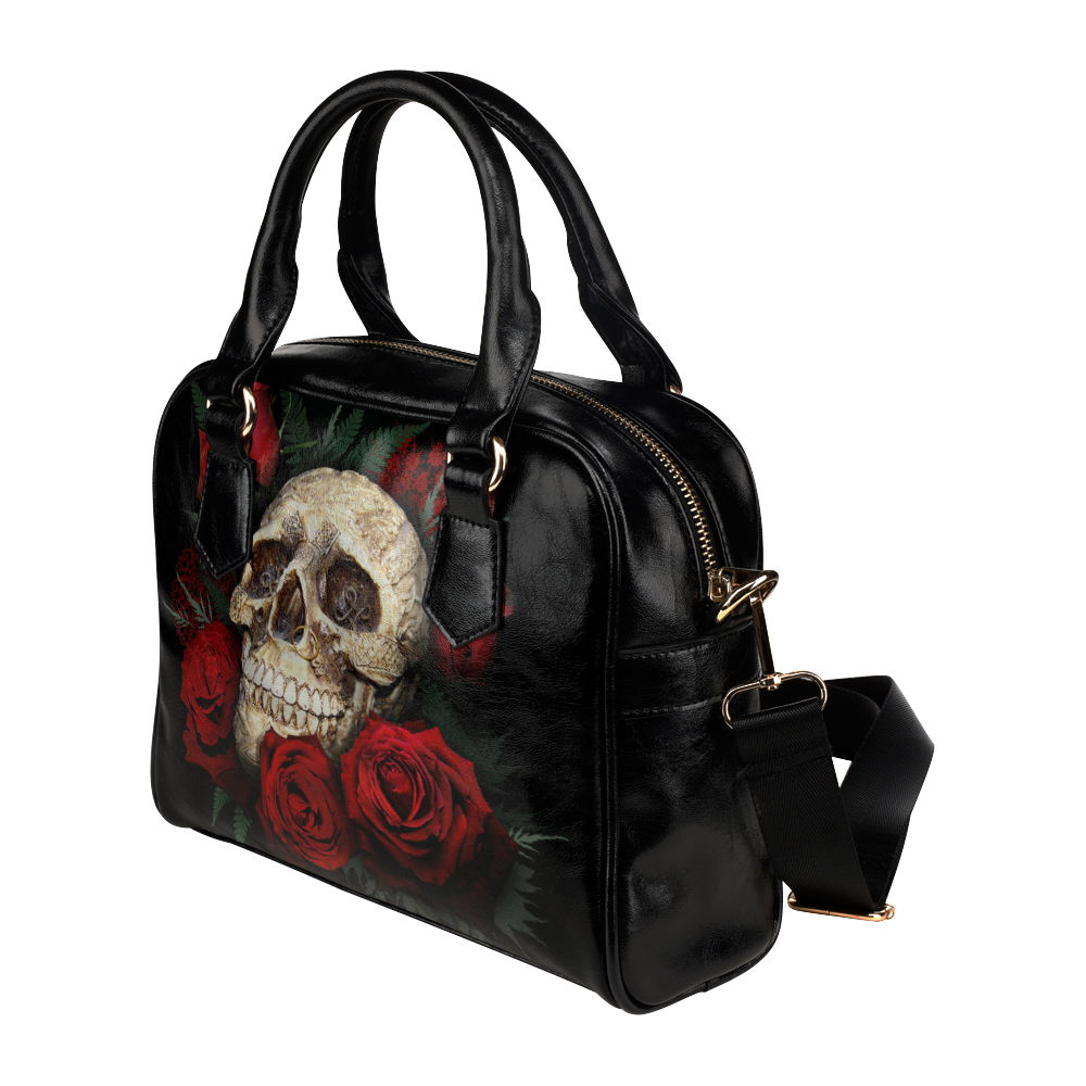 red-rose-skull Shoulder Handbag (Model 1634)