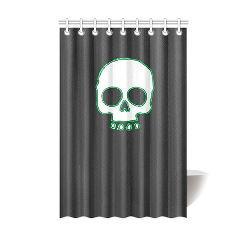 Green Neon Skull Shower Curtain 48"x72"