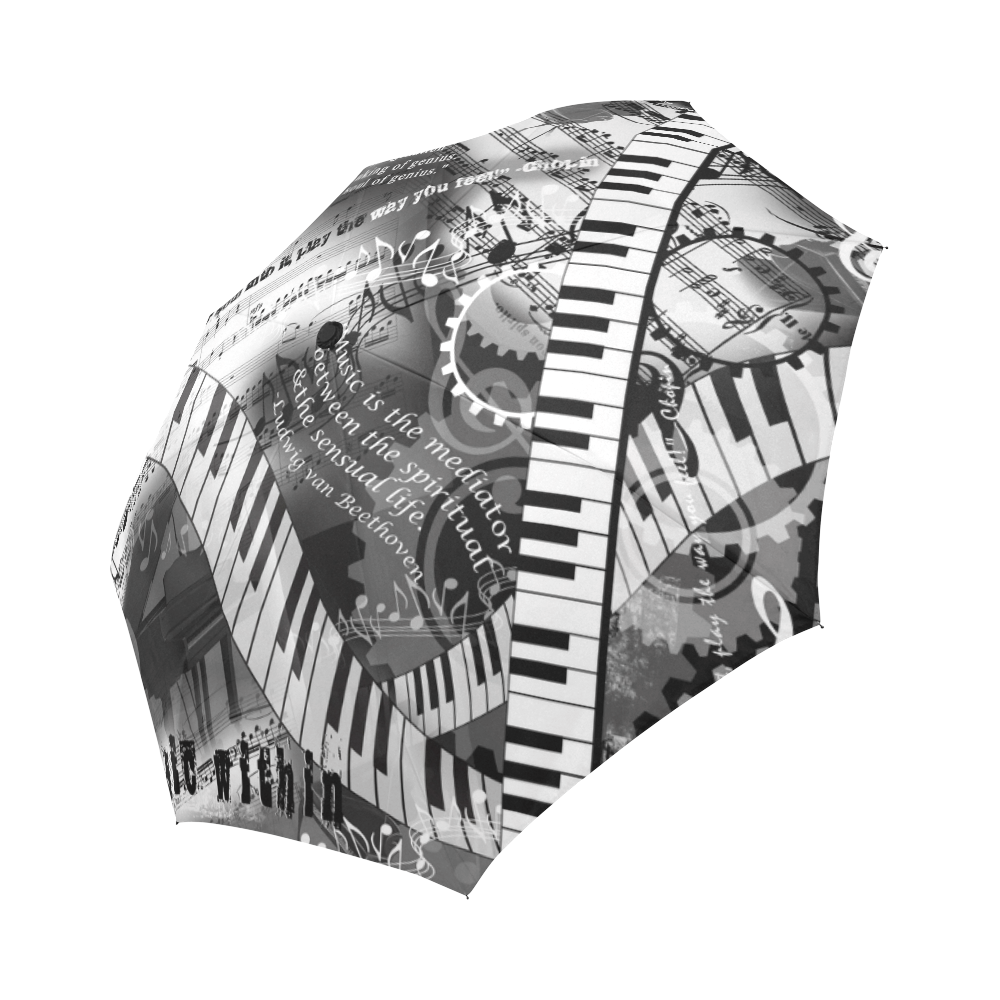 Piano Gift Art Mozart Classical Music Art Print Auto-Foldable Umbrella (Model U04)