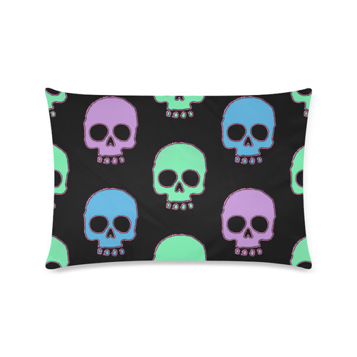 Pastel Skulls Custom Zippered Pillow Case 16"x24"(Twin Sides)