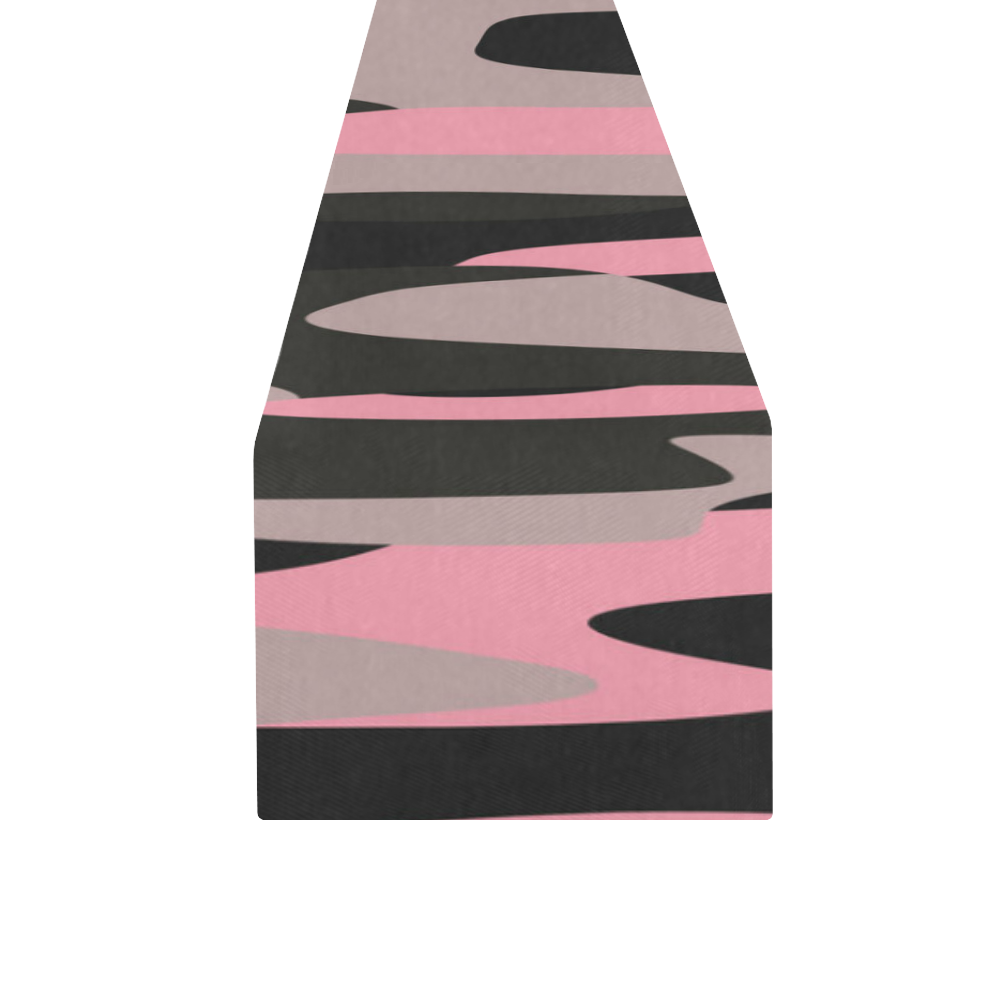 black pink black stripes 2 Table Runner 16x72 inch