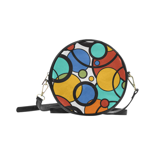 Colorful Polka Dot Art Print Round Sling Bag (Model 1647)