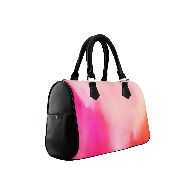 Abstract Watercolor Pink Coral Orange Colorful Springtime Boston Handbag (Model 1621)