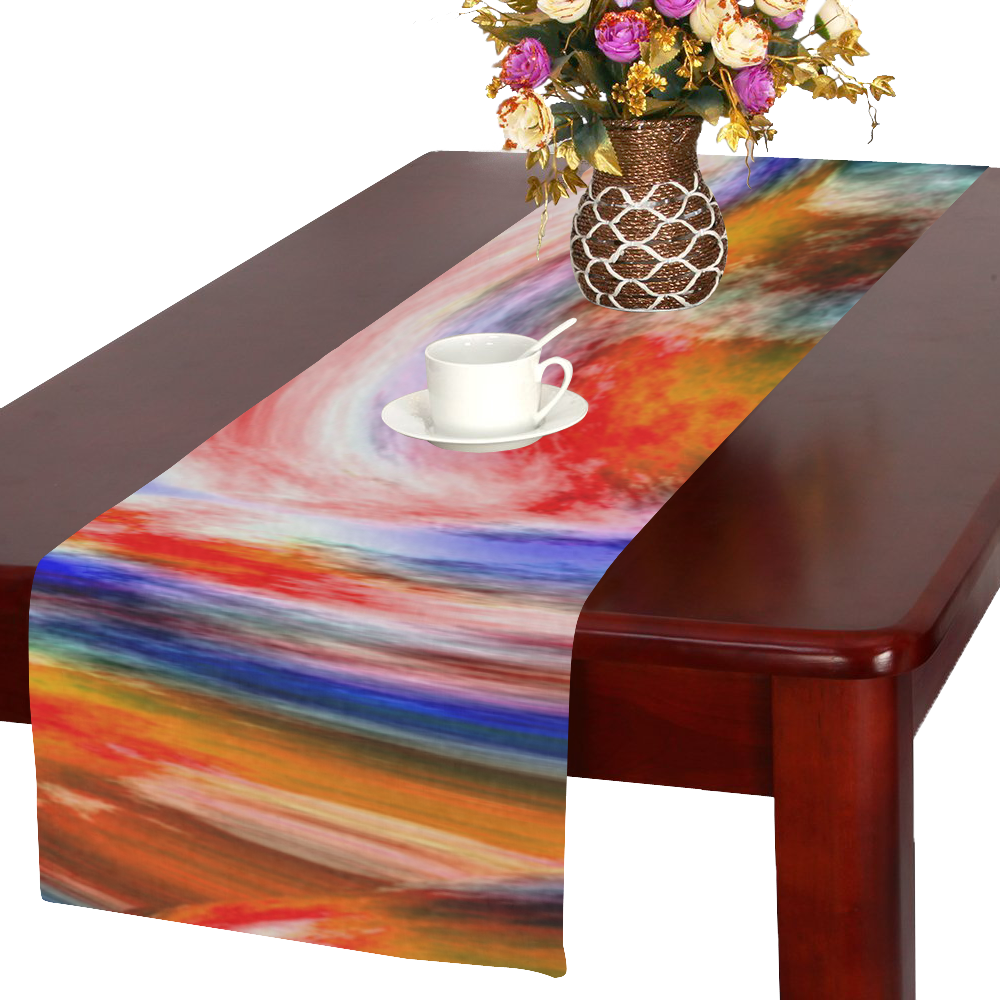 paint swirl Table Runner 16x72 inch