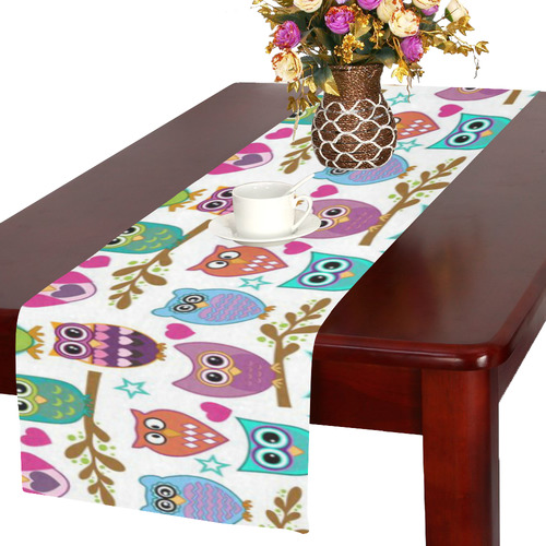happy owls Table Runner 16x72 inch