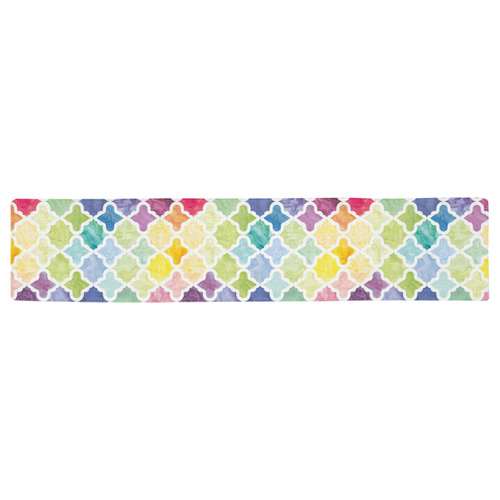 watercolor pattern Table Runner 16x72 inch