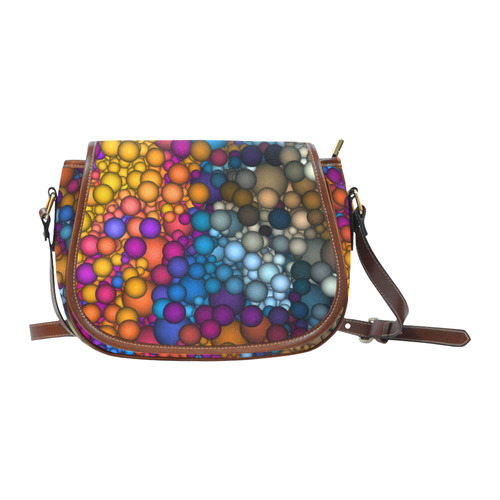 Dotted Gradients Chaos Pattern multicolored Saddle Bag/Small (Model 1649) Full Customization