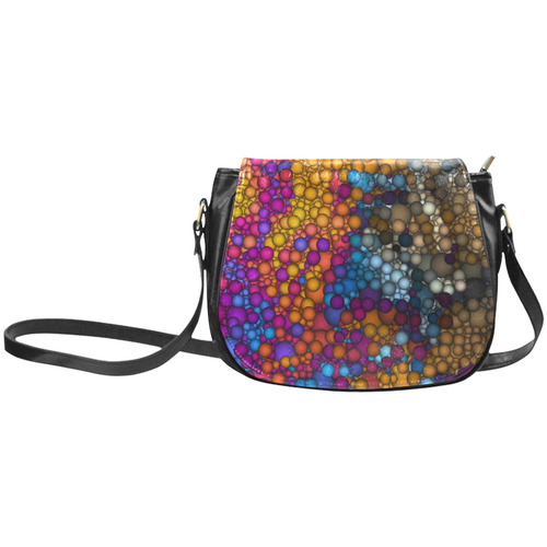 Dotted Gradients Chaos Pattern multicolored Classic Saddle Bag/Small (Model 1648)