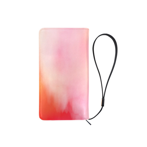 Abstract Watercolor Pink Coral Orange Colorful Springtime Men's Clutch Purse （Model 1638）