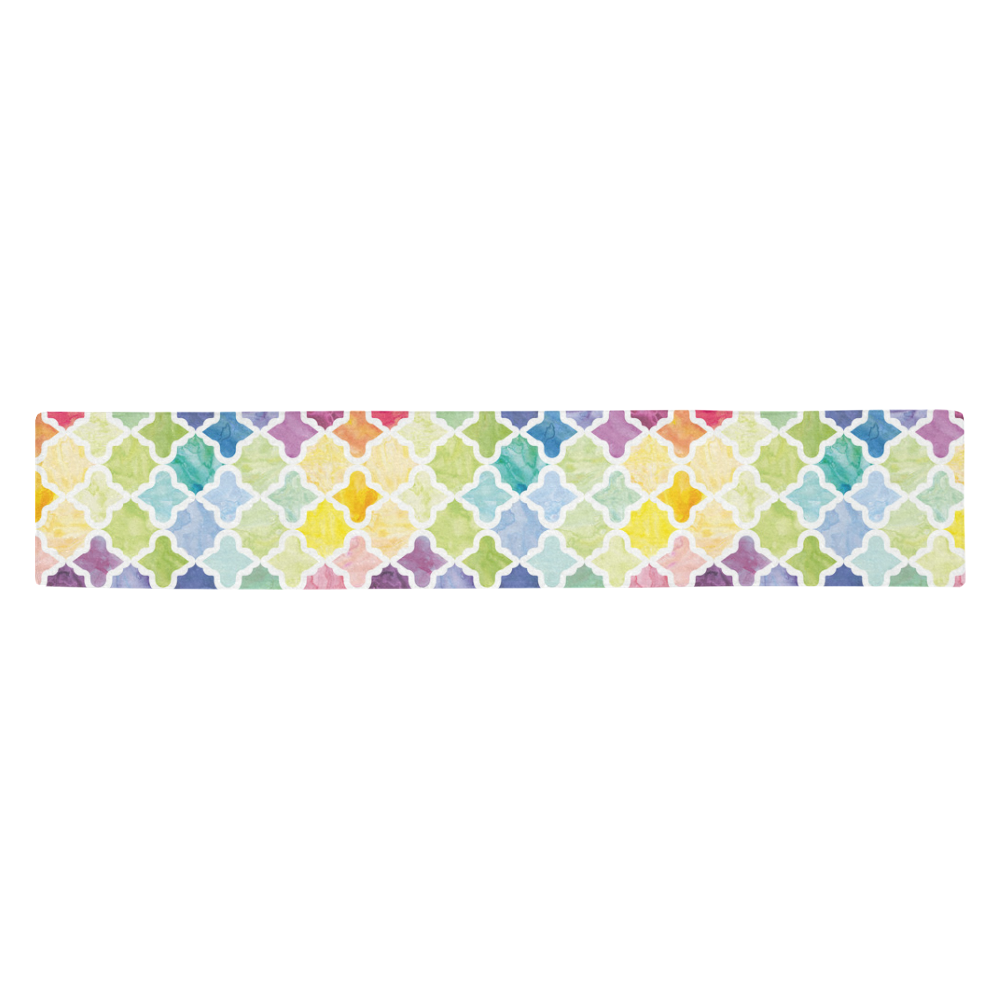 watercolor pattern Table Runner 14x72 inch