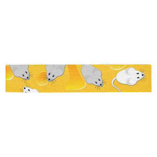 mice on cheese Table Runner 14x72 inch