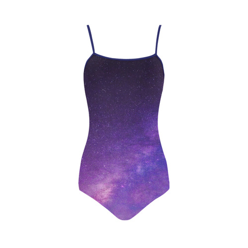 Purple Blue Starry Night Sky Strap Swimsuit ( Model S05)