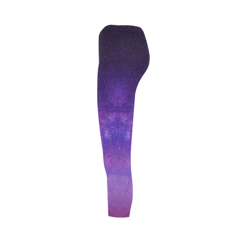 Purple Blue Starry Night Sky Capri Legging (Model L02)