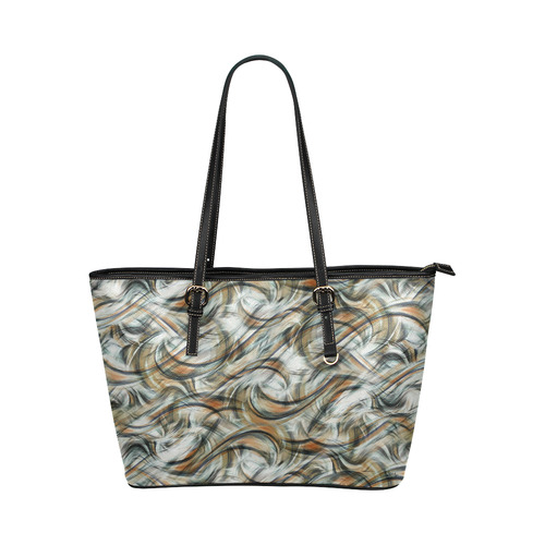 Swirl Art Print Pattern Leather Tote Bag/Large (Model 1651)