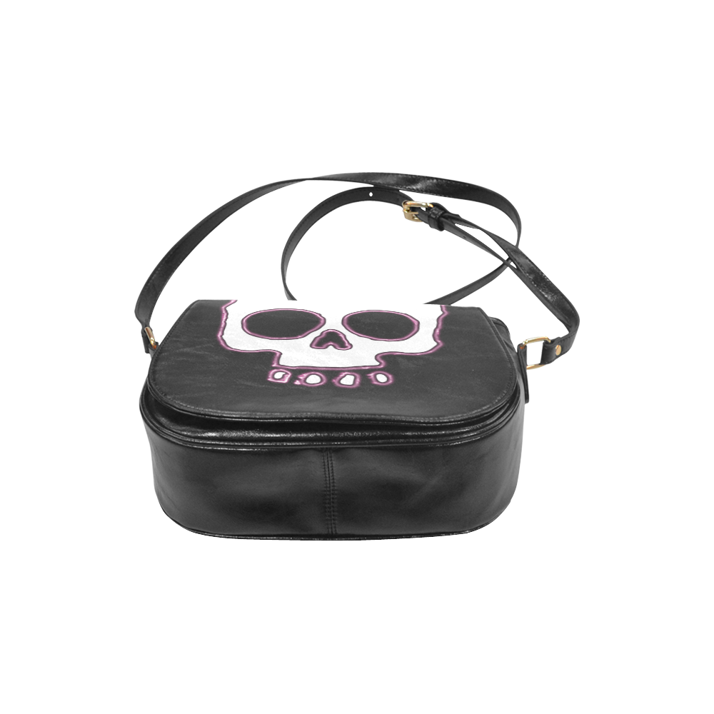 Pink Neon Skull Classic Saddle Bag/Large (Model 1648)