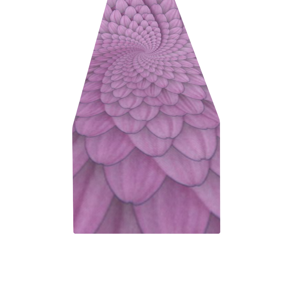 pink flower spiral Table Runner 16x72 inch