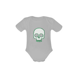 Green Neon Skull Baby Powder Organic Short Sleeve One Piece (Model T28)