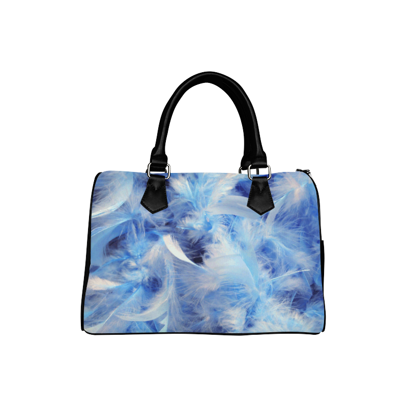 Blue Feathers Nature Art Boston Handbag (Model 1621)