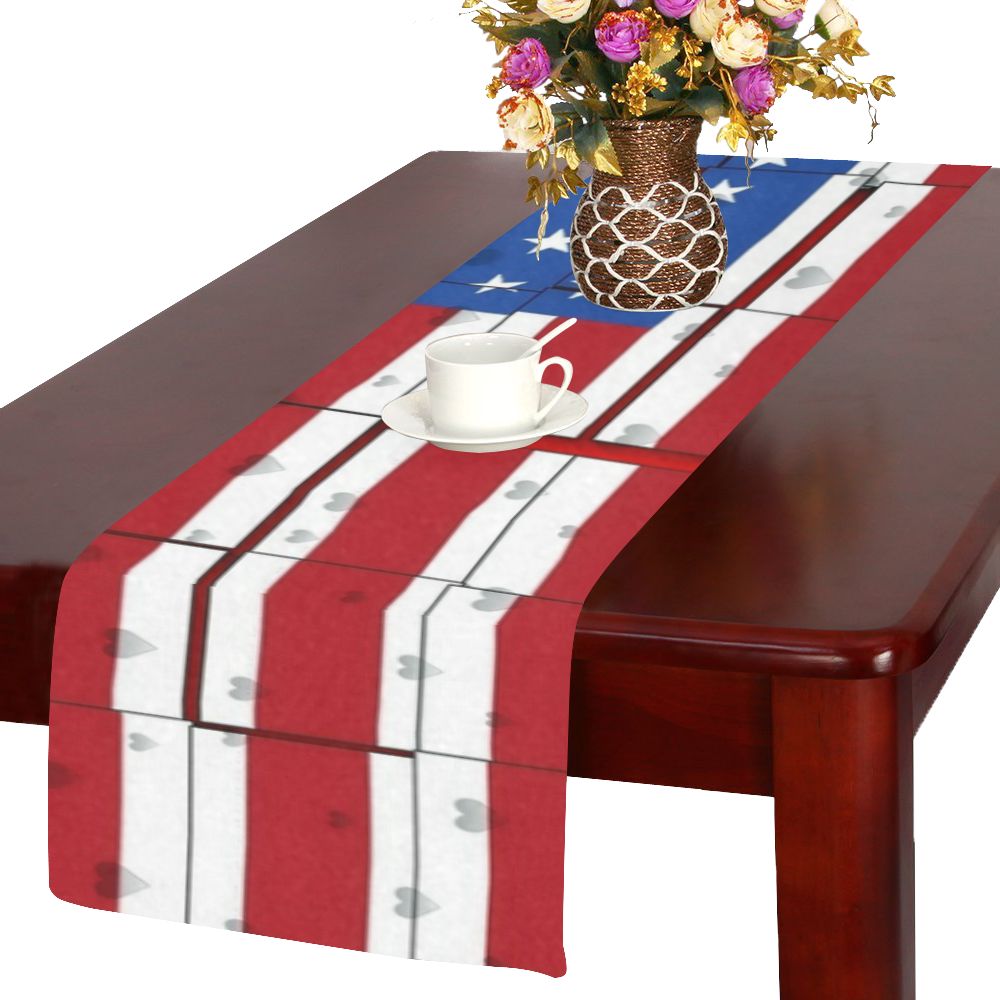 USA by Nico Bielow Table Runner 14x72 inch