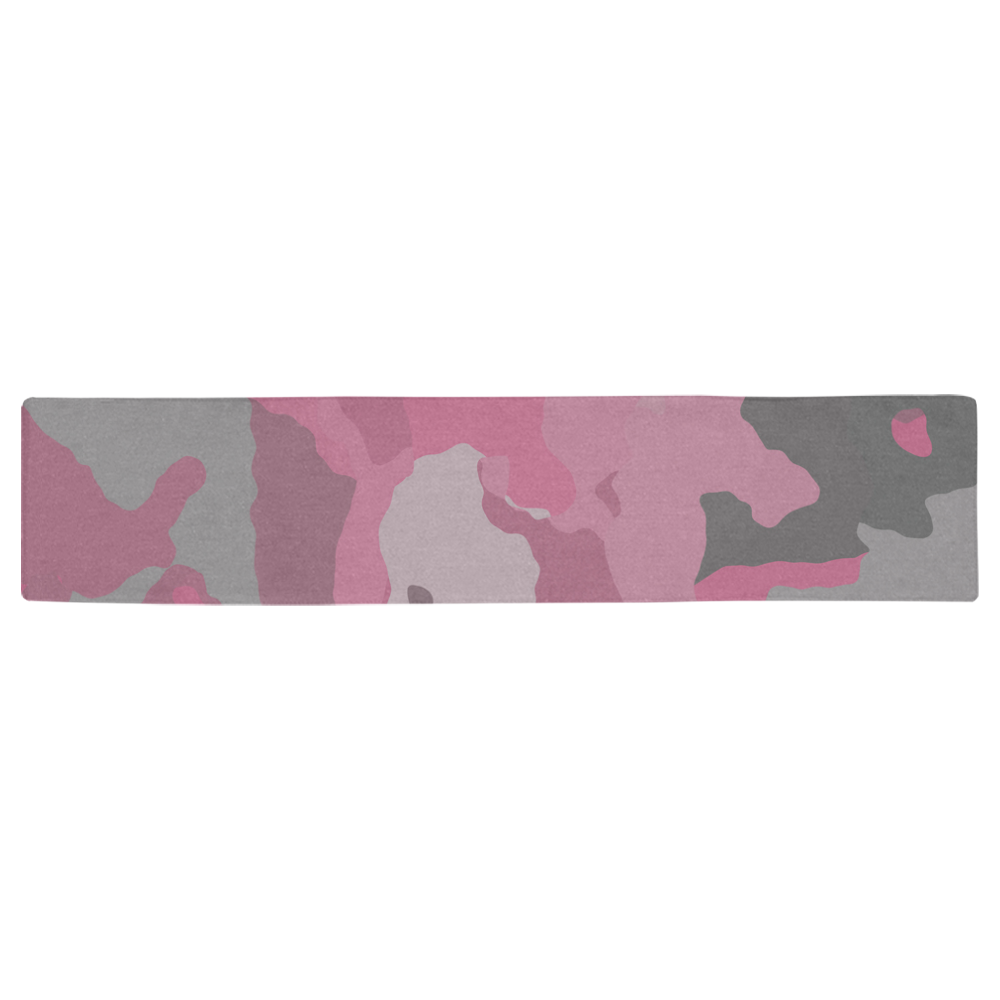 pink and gray camo Table Runner 16x72 inch