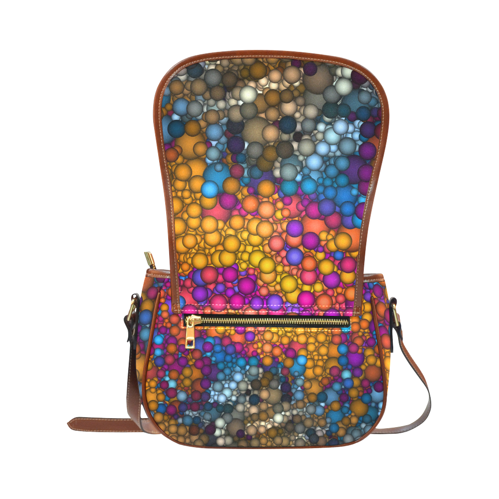 Dotted Gradients Chaos Pattern multicolored Saddle Bag/Large (Model 1649)