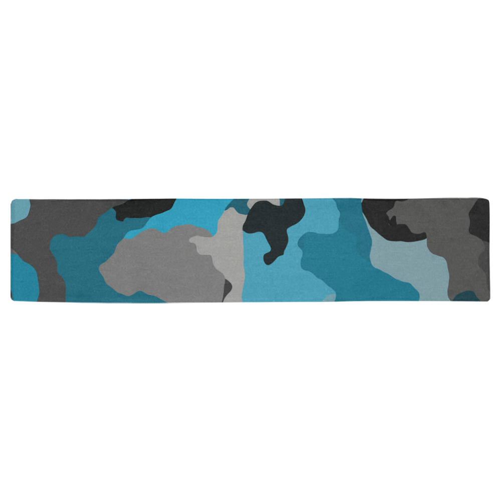 blue and gray camo Table Runner 16x72 inch