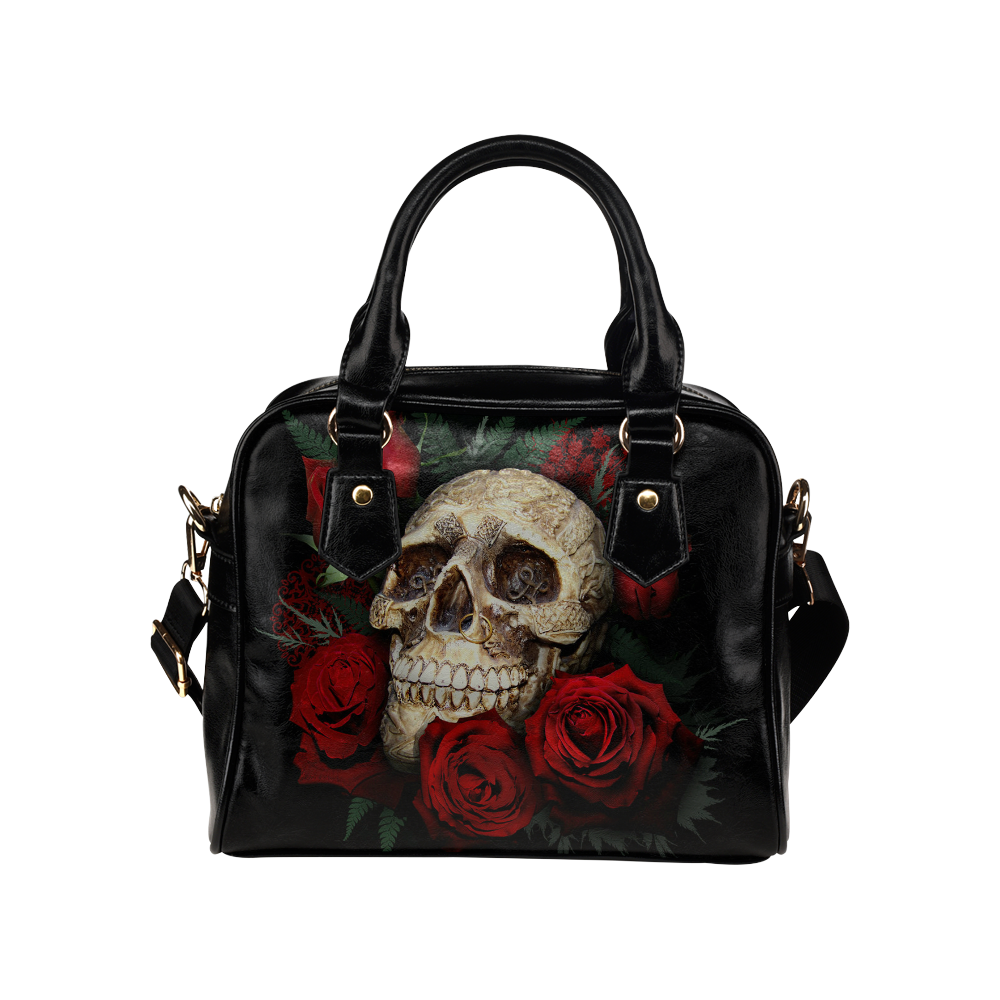 red-rose-skull Shoulder Handbag (Model 1634)