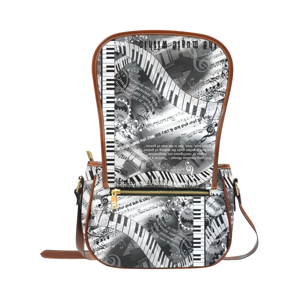 Piano Art Design Mozart Classical Music Art Print Saddle Bag/Small (Model 1649) Full Customization