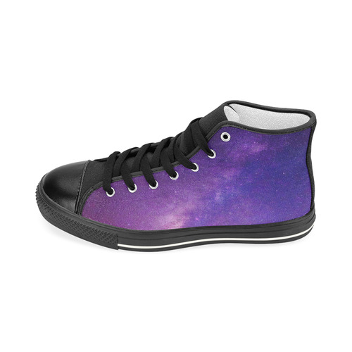Purple Blue Starry Night Sky Men’s Classic High Top Canvas Shoes (Model 017)
