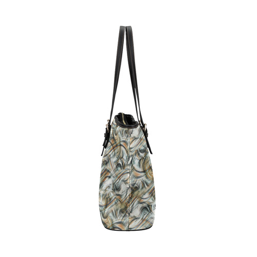 Swirl Art Print Pattern Leather Tote Bag/Large (Model 1651)